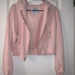 Pink hollister cropped sweater